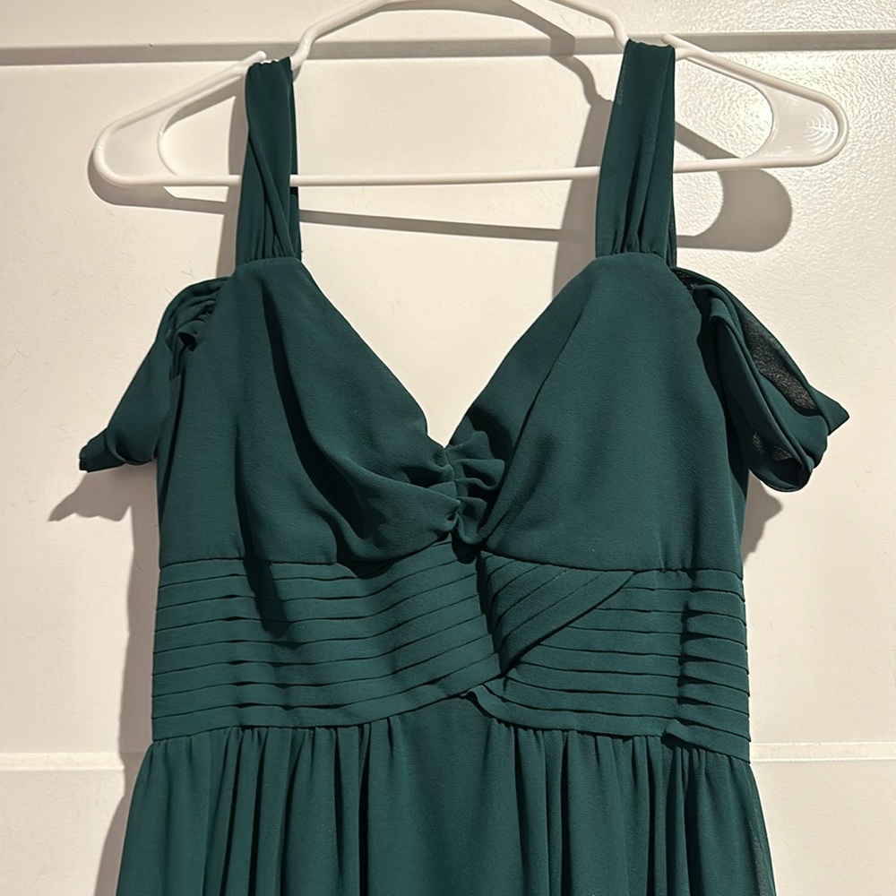 SHEIN emerald off shoulder maxi